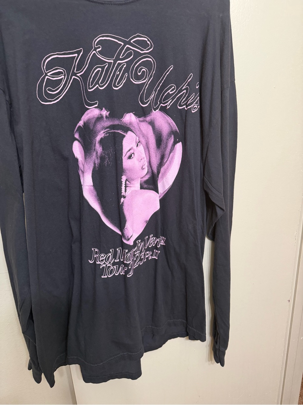 Black Long Sleeve Graphic Tee-Kali Uchis Red Moon in Venus tour merch